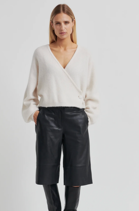 Second Female Gabby Wrap Front Knit - Soft Beige