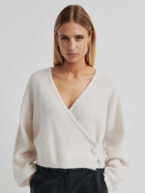 Second Female Gabby Wrap Front Knit - Soft Beige