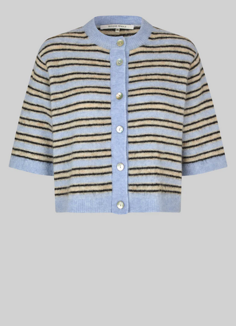 Second Female Stellar Stripe Cardigan - Halogen Blue