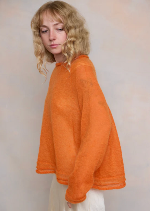Luna Gallery Mohair Raglan Sleeve Sweater - Sunset