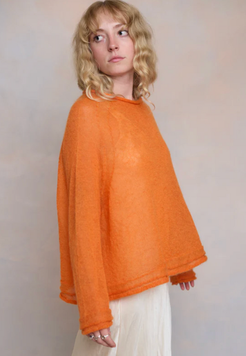Luna Gallery Mohair Raglan Sleeve Sweater - Sunset