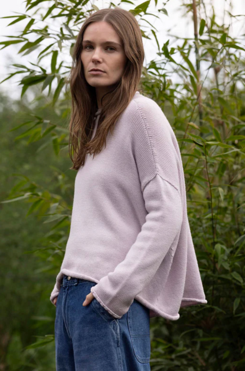 Luna Gallery Merino Wool Roll Neck Jumper - Peony
