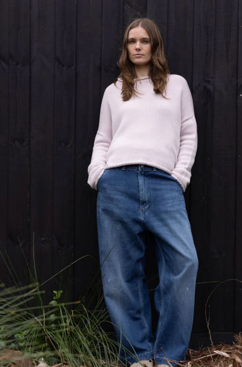 Luna Gallery Merino Wool Roll Neck Jumper - Peony