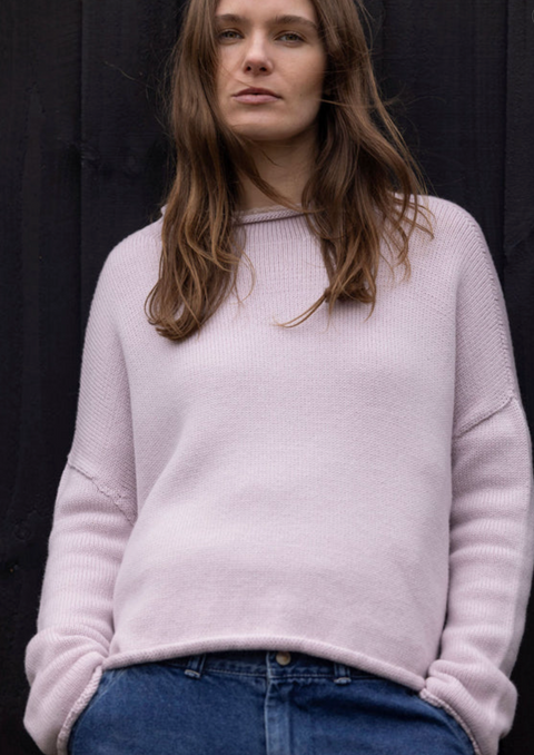 Luna Gallery Merino Wool Roll Neck Jumper - Peony