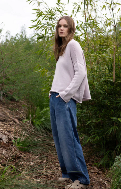 Luna Gallery Merino Wool Roll Neck Jumper - Peony