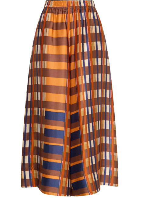 POL Clothing Lattice Pant - Amber Check