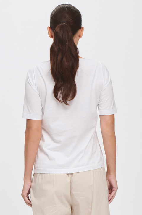 Transit Fine Boatneck Tee - White