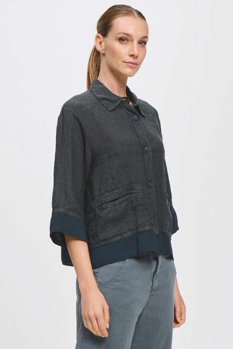 Transit Linen Shirt / Jacket - Dark Olive