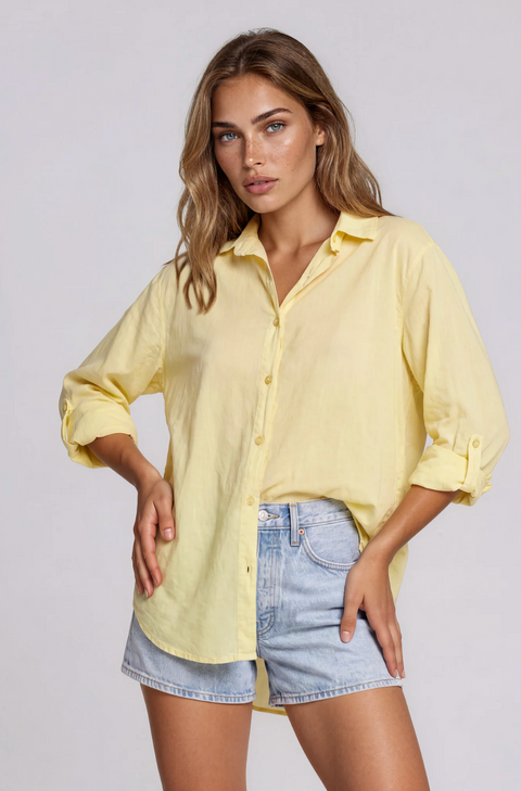 La Gemme Chiara Tab Sleeve Shirt - Lemon
