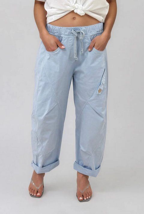 La Gemme Lucia Barrel Pant - Sky Blue