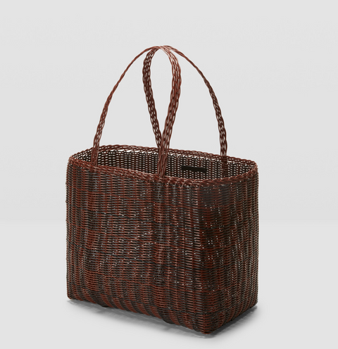 Palorosa Medium Quadretti Basket - Chocolate + Black