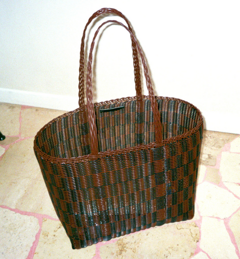 Palorosa Medium Quadretti Basket - Chocolate + Black