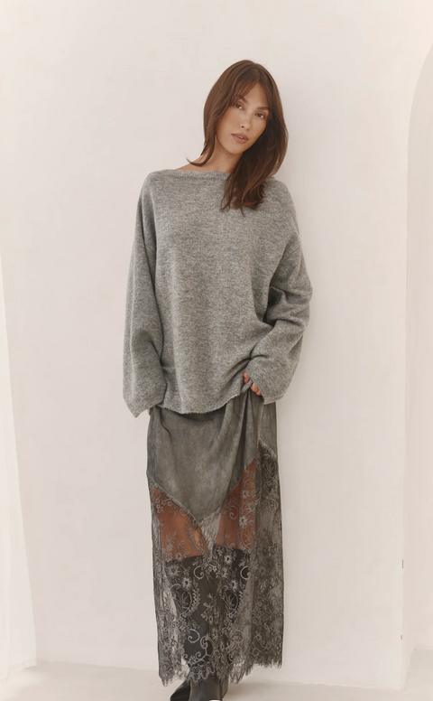 Charli London Solene Slip Skirt - Grey