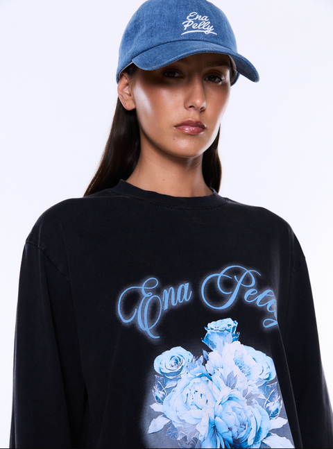Ena Pelly Elsa Long Sleeved Relaxed Tee - Vintage Black