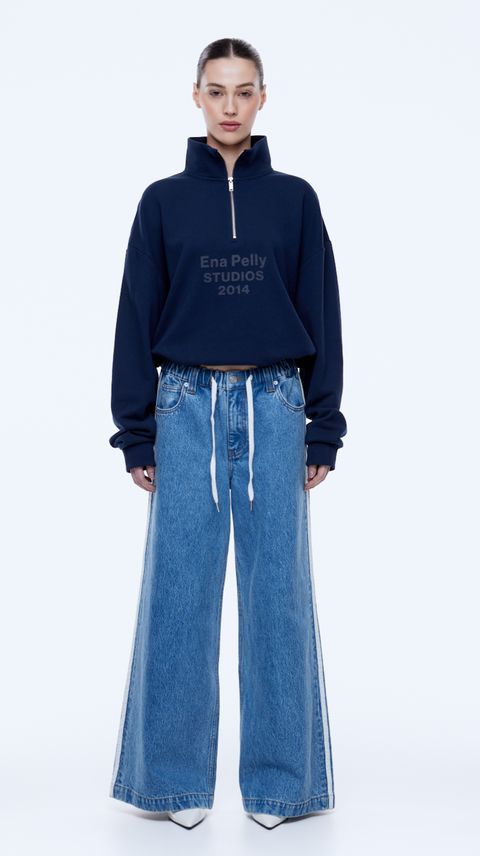 Ena Pelly Sophie Wide Leg Jean - Light Indigo