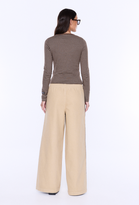 Ena Pelly Myla Wide Leg Pant - Wheat