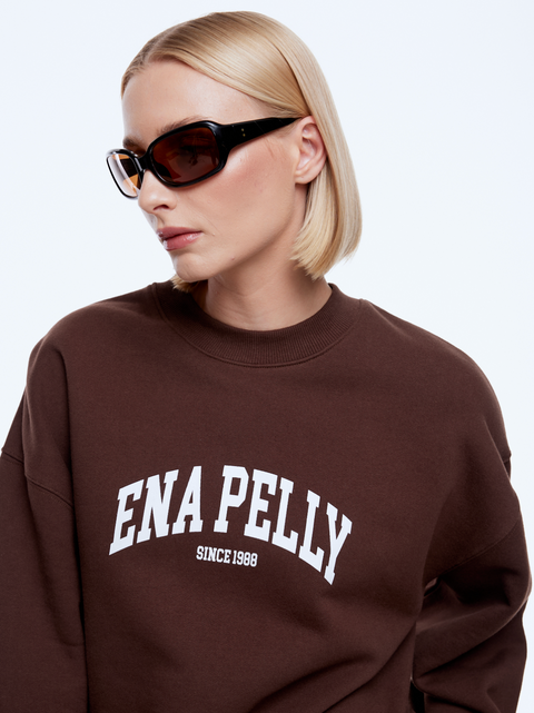 Ena Pelly Mila Oversized Sweater - Chocolate