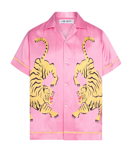 The Tales Crouching Tiger Washed Silk Shirt - Pink