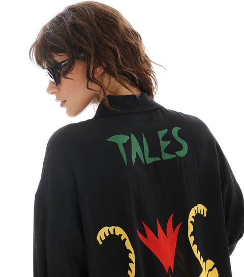 The Tales Crouching Tiger Long Sleeve Shirt - Black