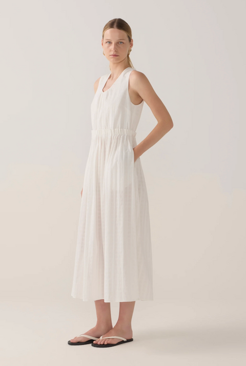 Foemina Alexis Dress - White Check Cotton