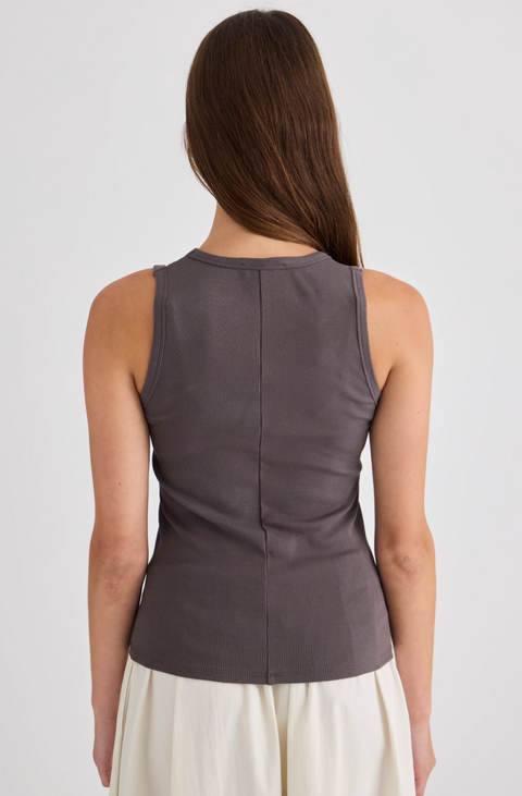 Laing Home Juna Ribbed Cotton Tank - Driftwood