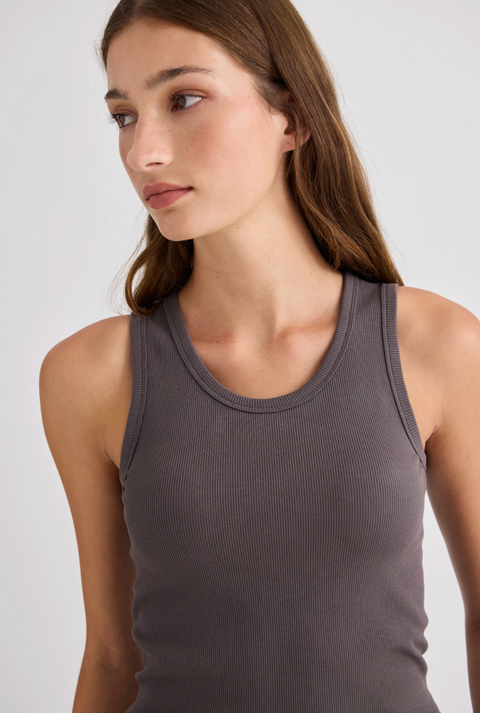 Laing Home Juna Ribbed Cotton Tank - Driftwood