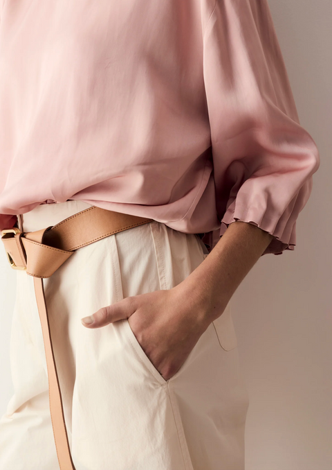 POL Clothing Alma Barrel Pant - Pebble