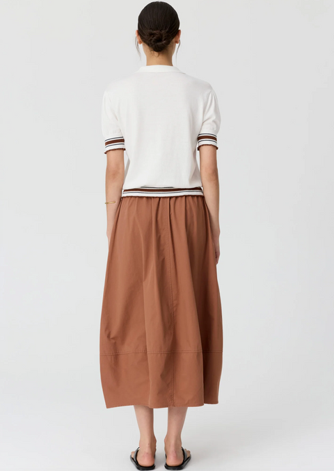 POL Clothing Alma Bubble Skirt - Toffee