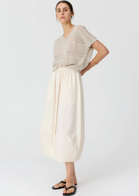 POL Clothing Alma Bubble Skirt - Pebble