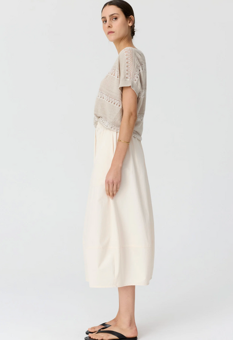 POL Clothing Alma Bubble Skirt - Pebble