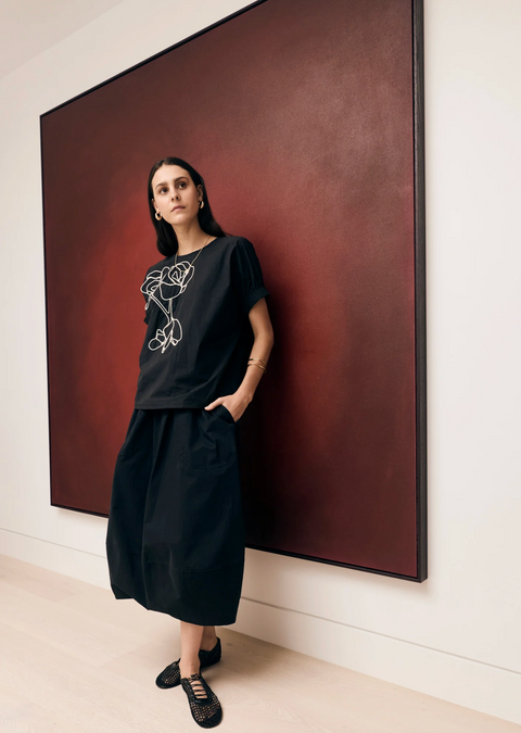 POL Clothing Ivy Cornelli Embroidered Top