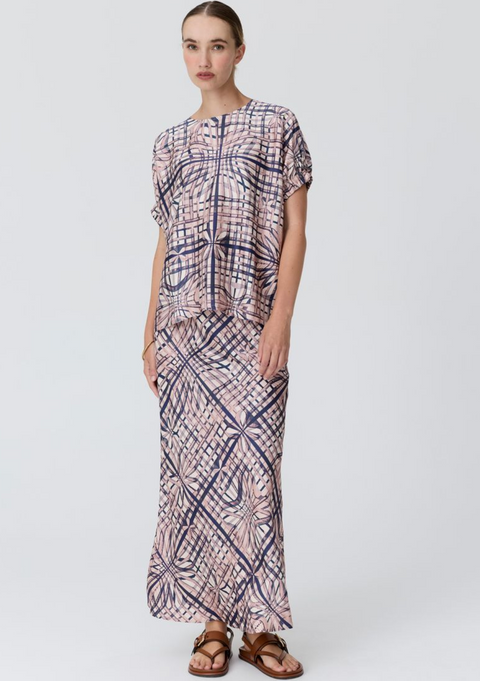 POL Clothing Lattice Skirt - Pink Check