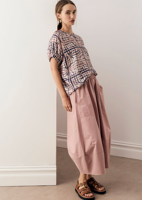 POL Clothing Lattice Top - Pink Check