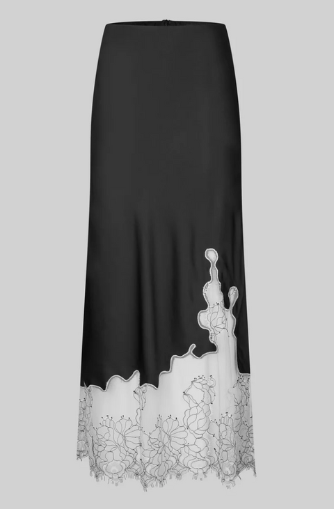 Second Female Wila Lace Hem Skirt - Black