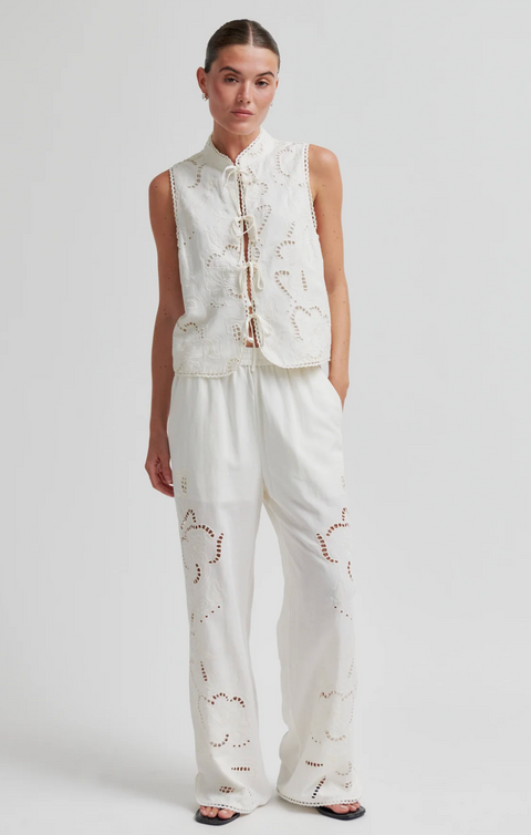 Second Female Vilea Tie Front Top - Eggnog