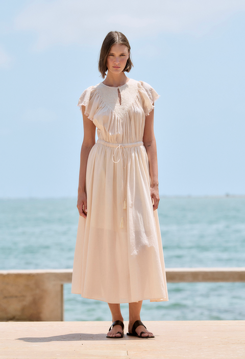 Sita Murt Fine Stripe Dress - Peach