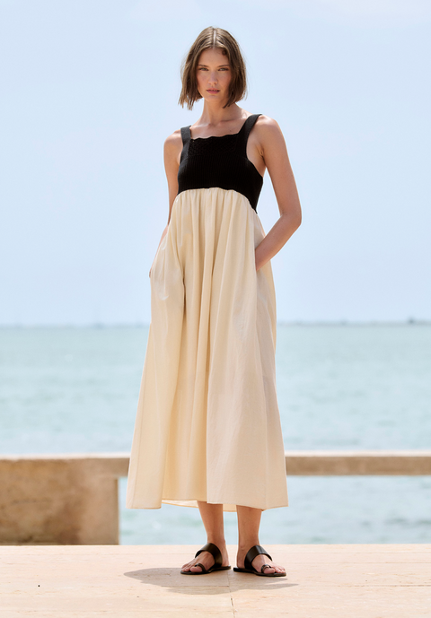 Sita Murt Contrast Dress - Black/Cream