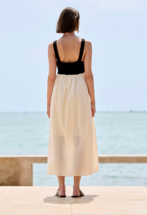 Sita Murt Contrast Dress - Black/Cream