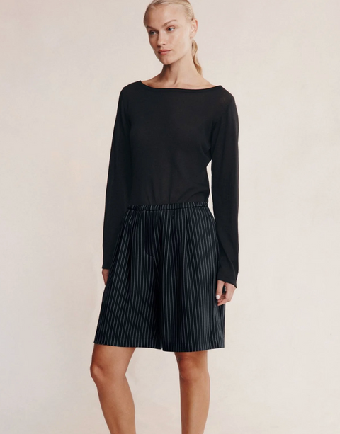 Marle Nara Short - Black Pinstripe