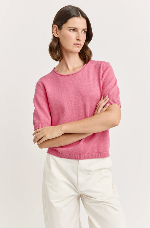 Toorallie Short Sleeve Knit - Flamingo