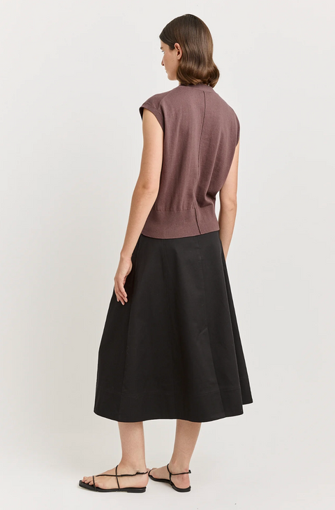 Toorallie Relaxed Button Tank - Cacao
