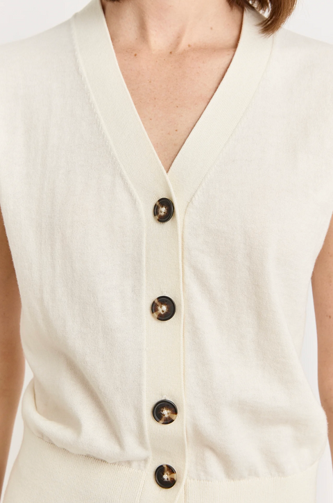 Toorallie Relaxed Button Tank - White