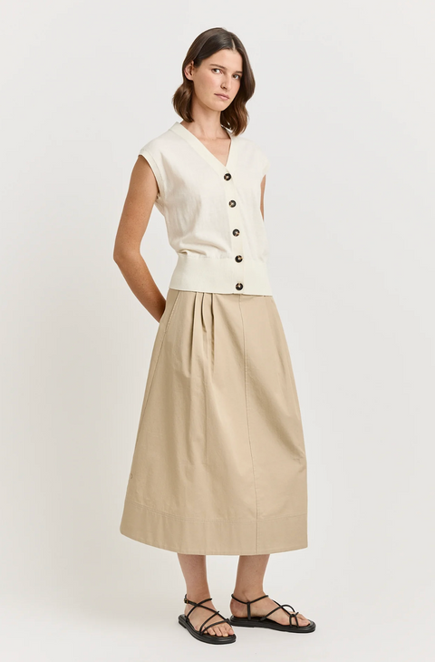 Toorallie Relaxed Button Tank - White