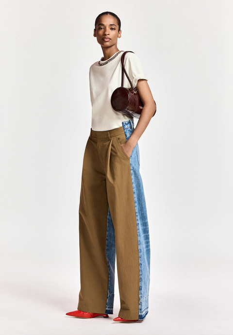 Essentiel Antwerp Krisp Fabric Mix Jeans - Blue/Brown