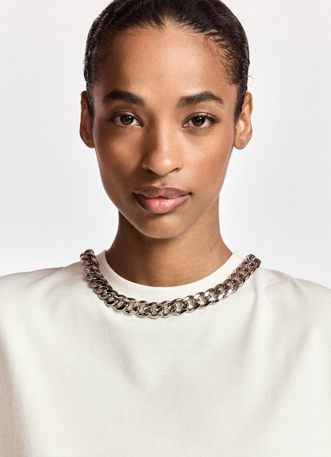 Essentiel Antwerp Klaim T-Shirt with Chain - Off White