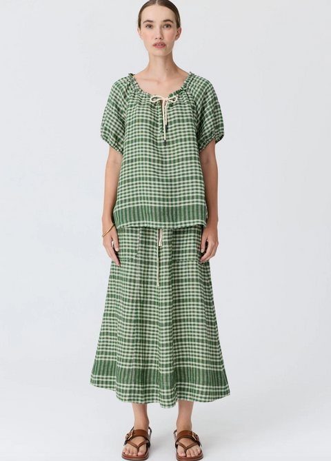 POL Clothing Lume Tie Top - Gingham