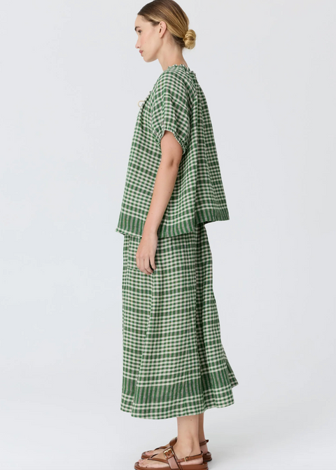 POL Clothing Lume Tie Top - Gingham