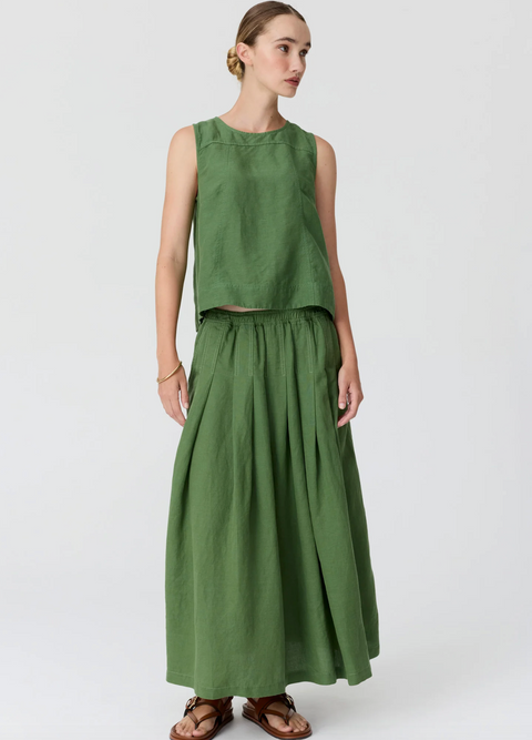 POL Clothing Frankie Pleat Skirt - Fern