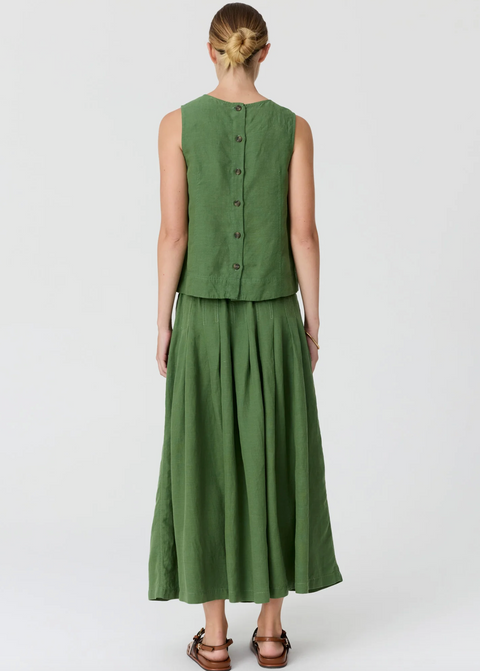 POL Clothing Frankie Pleat Skirt - Fern