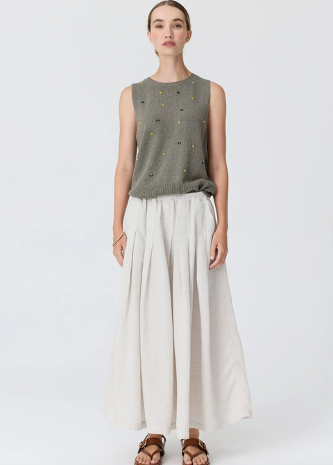 POL Clothing Frankie Pleat Skirt - Natural